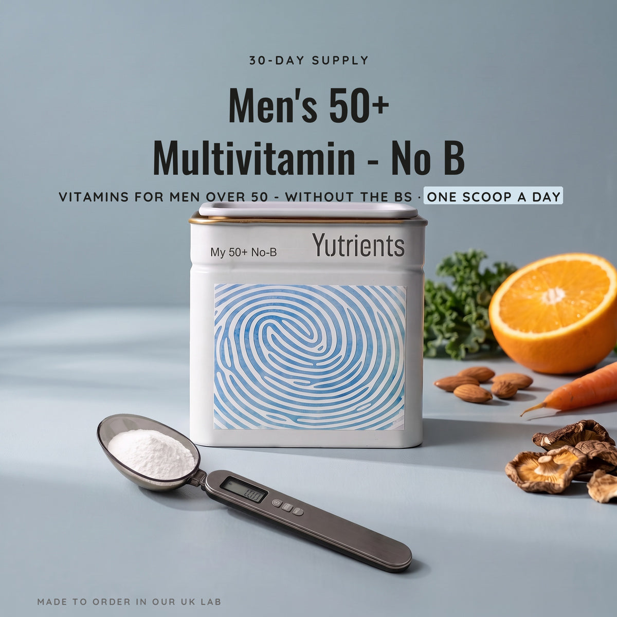 v2 Men's 50+ Multivitamin - No B — 30-day supply, one scoop a day