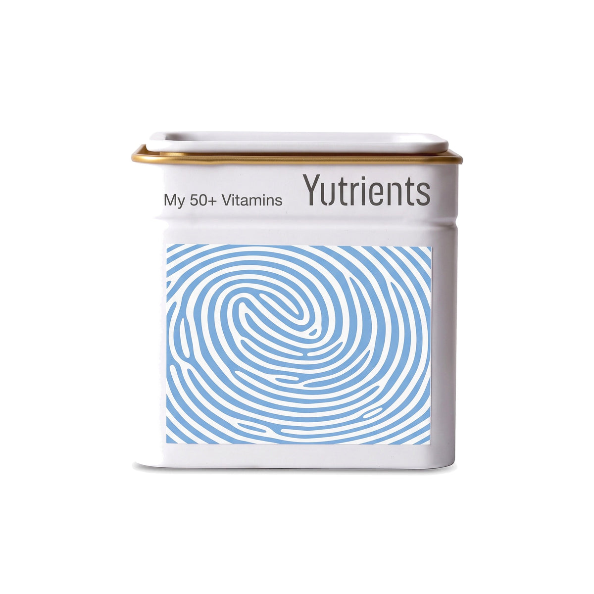 v3 Men's 50+ Multi Vitamin — the tin, printed My 50+ Vitamins